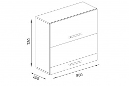 Шкаф кухонный 800,  2Д  как часть комплекта Глобал, Белый/Капучино, MEBEL SERVICE (Украина)