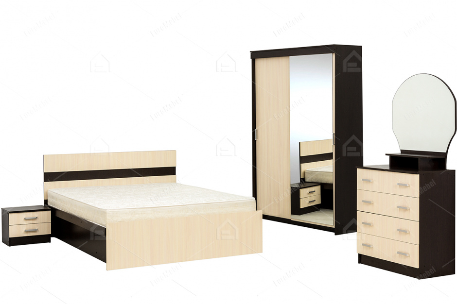 Набор мебели для спальни Ника 5, 5723, Дуб Млечный, Астрид-Мебель (Россия)
