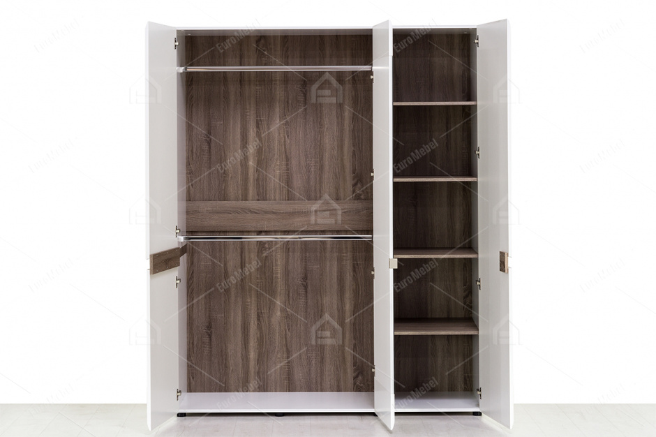 Шкаф для одежды 3Д  (Linate 3D/TYP 22 А), коллекции Линате, Белый, Анрэкс (Беларусь)