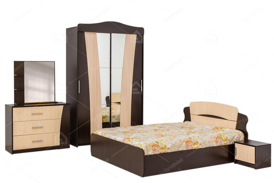 Комплект мебели для спальни Ника 1, Дуб Млечный, Астрид-Мебель(Россия)