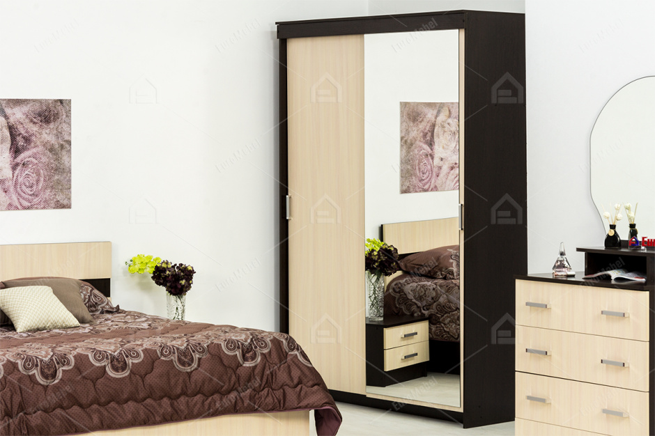 Набор мебели для спальни Ника 5, 5723, Дуб Млечный, Астрид-Мебель (Россия)