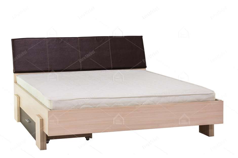 Кровать двуспальная как часть комплекта Кантри, Дуб Молочный, MEBEL SERVICE (Украина)