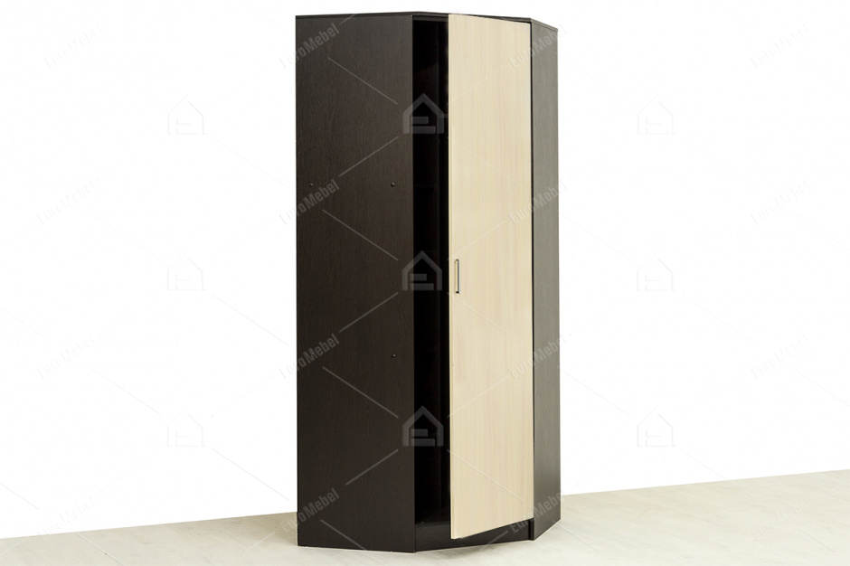 Шкаф для одежды угловой пристенный 1Д , модульной системы Ника 5, Дуб Млечный, Астрид-Мебель (Россия)