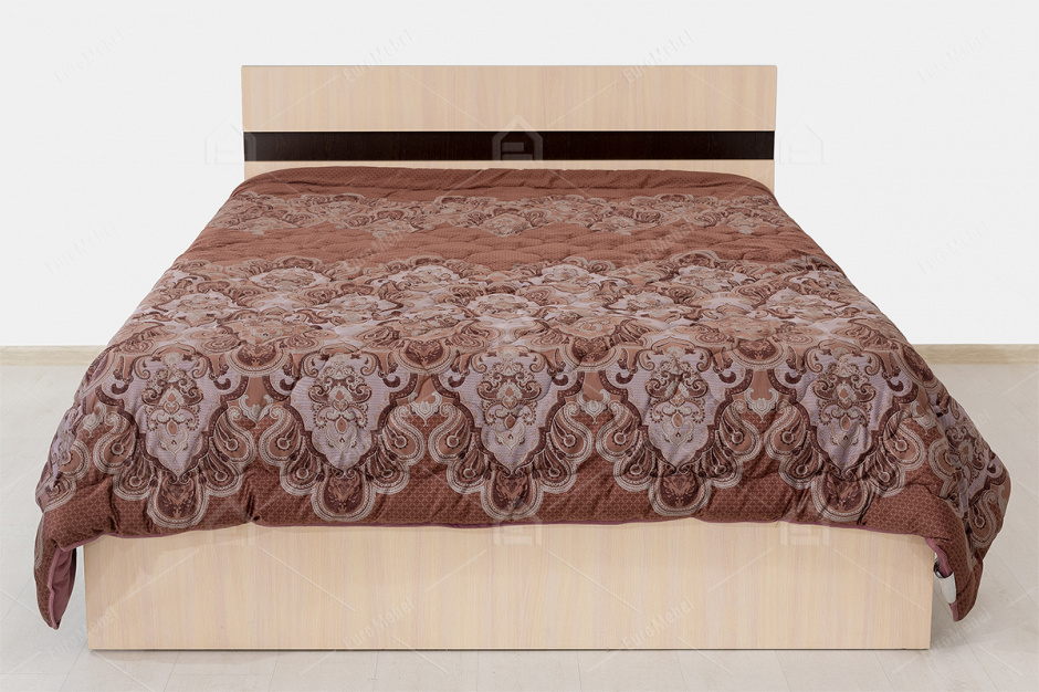 Кровать двуспальная как часть комплекта Ника 4, Дуб Млечный, Астрид-Мебель (Россия)