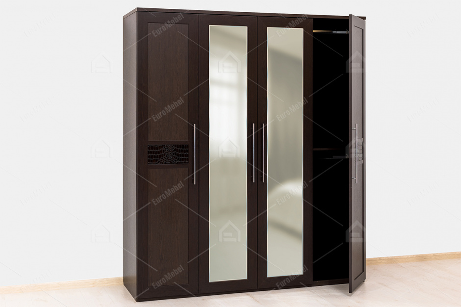 Шкаф для одежды 4Д  (4Д (2Д2З)), модульной системы Парма, Венге, Кураж (Россия)