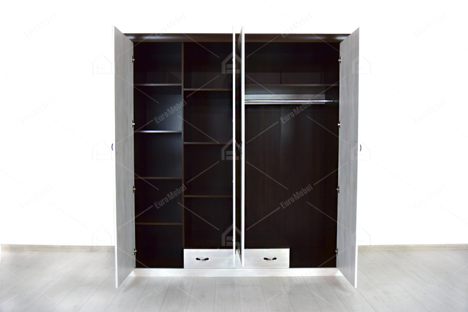 Шкаф для одежды 4Д  (Лавенда Lavenda 4d1s), коллекции Лавенда, Сосна Норвежская, VMV (Украина)