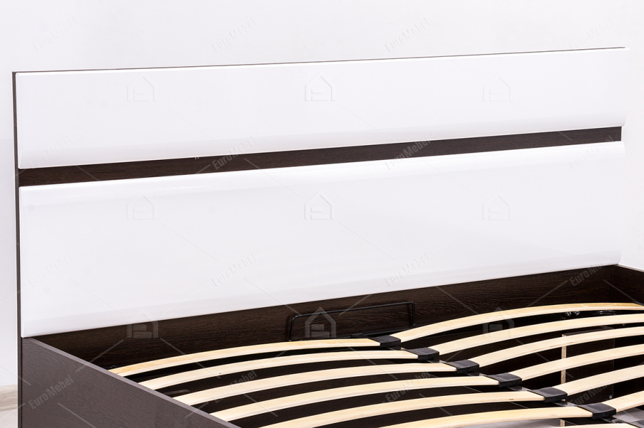 Кровать двуспальная (160), коллекции Ненси, Белый, Горизонт (Россия)