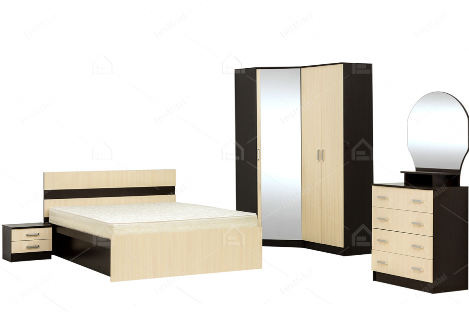 Набор мебели для спальни Ника 5, 5726, Дуб Млечный, Астрид-Мебель (Россия)
