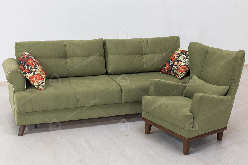 Комплект мягкой мебели Мирта, Зеленый, Нижегородмебель и К(Россия)