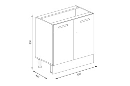 Шкаф под мойку 800, 2Д  как часть комплекта Лофт, Крафт серый, Фант Мебель (Россия)