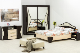 Комплект мебели для спальни Лагуна 5, Дуб Млечный, СВ Мебель(Россия)