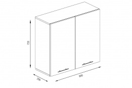 Шкаф кухонный 800, 2Д  как часть комплекта СОФТ-7, Страйп белый, Фант Мебель (Россия)