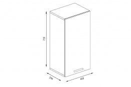 Шкаф кухонный 400, 1Д  как часть комплекта Лофт, Крафт белый, Фант Мебель (Россия)