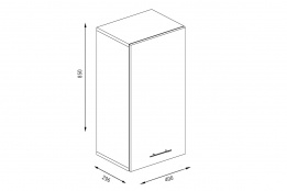 Шкаф кухонный 400, 1Д  как часть комплекта СОФТ-7, Страйп белый, Фант Мебель (Россия)