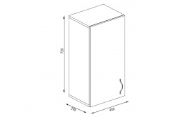 Шкаф кухонный 400, 1Д  как часть комплекта Классика 3.1, Дуб Млечный, Фант Мебель (Россия)