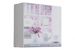 Шкаф кухонный 800, 2Д  как часть комплекта Люкс Акварель, Рисунок Светлый, БТС (Россия)