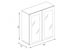 Шкаф кухонный 800, 2Д  как часть комплекта Катя NEW, Дуб Атланта, БТС (Россия)