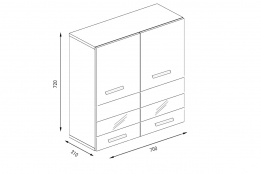 Шкаф кухонный 700, 2Д  как часть комплекта Айсбери, Белый/Сонома, БТС (Россия)