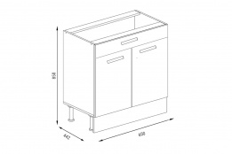 Шкаф-стол 600, 2Д  как часть комплекта Лофт, Крафт серый, Фант Мебель (Россия)