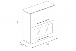 Шкаф кухонный 800, 2Д  как часть комплекта СОФТ-7, Страйп белый, Фант Мебель (Россия)