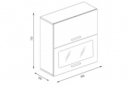 Шкаф кухонный 800, 2Д  как часть комплекта Лофт, Крафт белый, Фант Мебель (Россия)