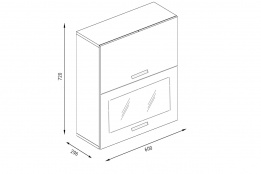 Шкаф кухонный 600, 2Д  как часть комплекта Лофт, Крафт белый, Фант Мебель (Россия)