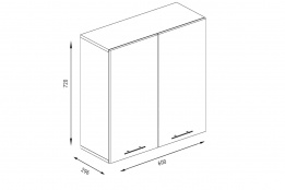 Шкаф кухонный 600, 2Д  как часть комплекта СОФТ-7, Страйп белый, Фант Мебель (Россия)