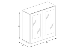 Шкаф кухонный 800, 2Д  как часть комплекта Тренд, Арктик, Горизонт (Россия)