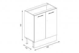 Шкаф-стол 600, 2Д  как часть комплекта СОФТ-7, Страйп черный, Фант Мебель (Россия)