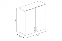 Шкаф кухонный 800, 2Д  как часть комплекта ДИАНА-4, Оникс, Фант Мебель (Россия)