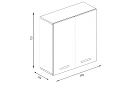 Шкаф кухонный 800, 2Д  как часть комплекта Лофт, Крафт белый, Фант Мебель (Россия)