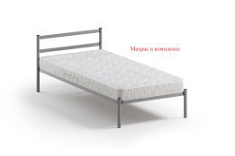 Кровать односпальная Мета, Серый, Квадрат (Россия)