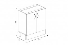 Шкаф-стол 600, 2Д  как часть комплекта Классика 3.1, Дуб Млечный, Фант Мебель (Россия)