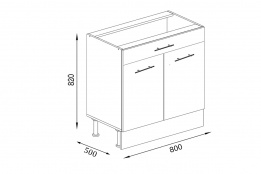 Шкаф-стол 800, 2Д  как часть комплекта Монтана, Венге/Сонома, БТС (Россия)