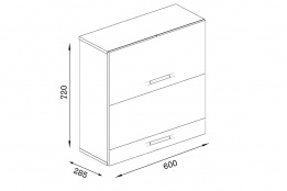 Шкаф кухонный 600,  2Д  как часть комплекта Глобал, Белый/Серый, MEBEL SERVICE (Украина)