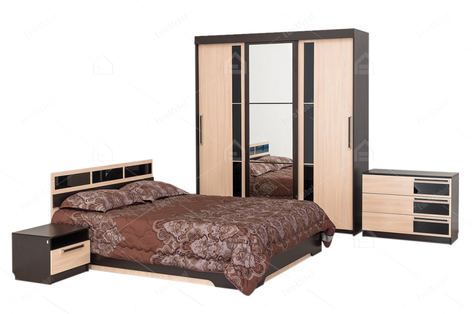 Набор мебели для спальни Эдем 2, 2064, Дуб Млечный, СВ Мебель (Россия)
