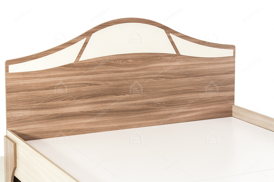 Кровать двуспальная как часть комплекта Лагуна 5, Ясень, СВ Мебель (Россия)