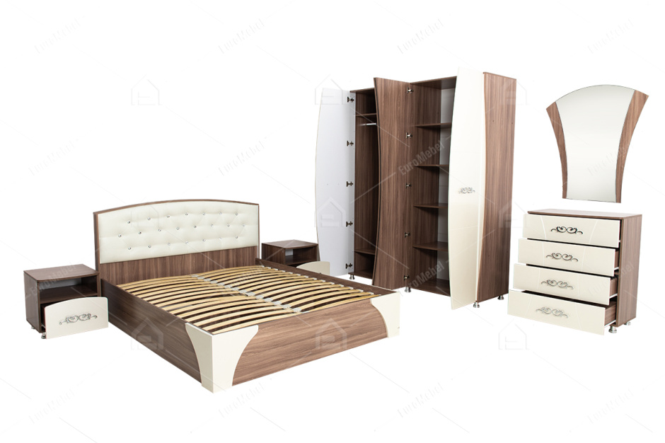 Комплект мебели для спальни Лагуна 7, Жемчуг, СВ Мебель(Россия)
