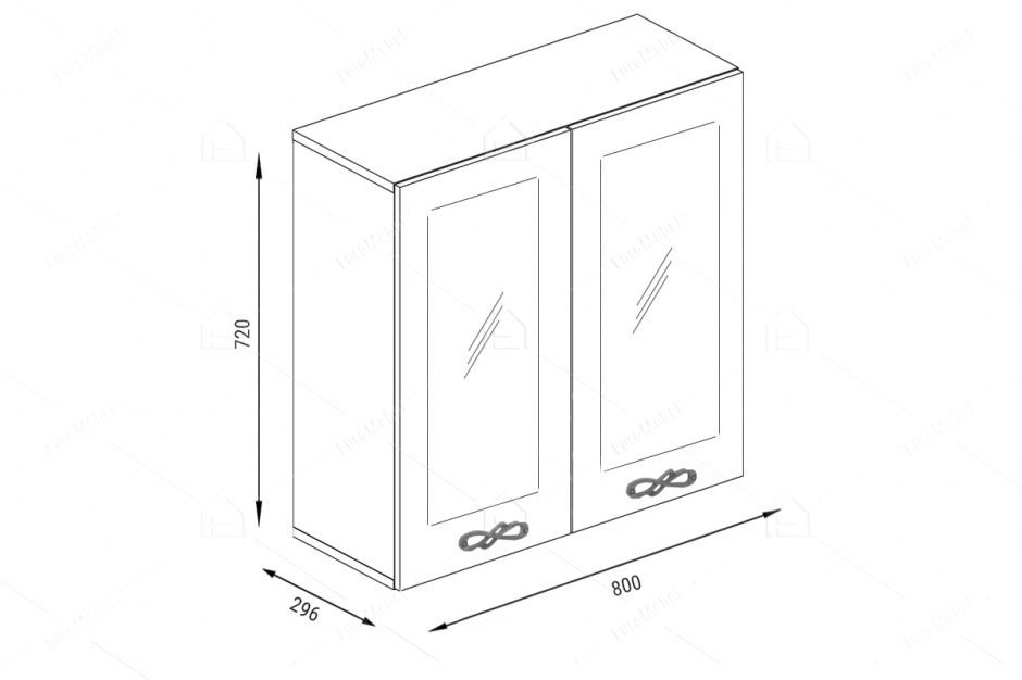 Шкаф кухонный 800, 2Д  как часть комплекта Прованс, Песочное дерево, Фант Мебель (Россия)