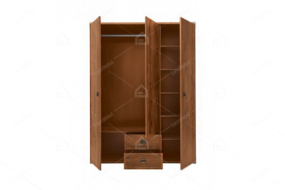 Шкаф для одежды 3Д , коллекции ИНДИАНА, Дуб Саттер, БРВ Брест (Беларусь)
