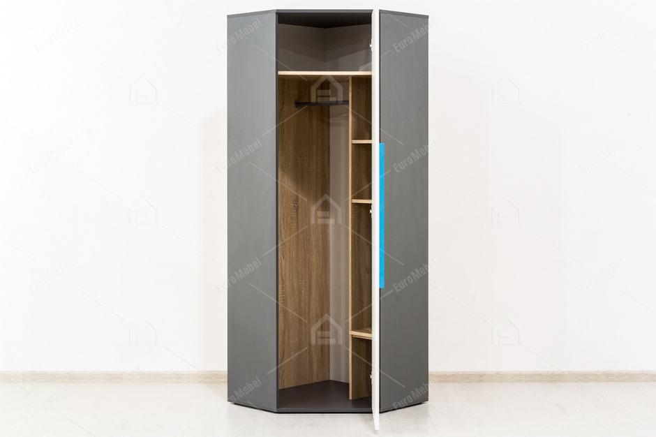 Шкаф для одежды угловой  1Д  модульной системы Алекс, Белый, VMV (Украина)