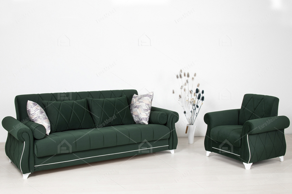 Комплект мягкой мебели Роуз, Зеленый, Нижегородмебель и К(Россия)