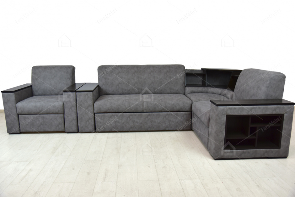 Комплект мягкой мебели Плаза 3, Серый, Нижегородмебель и К(Россия)