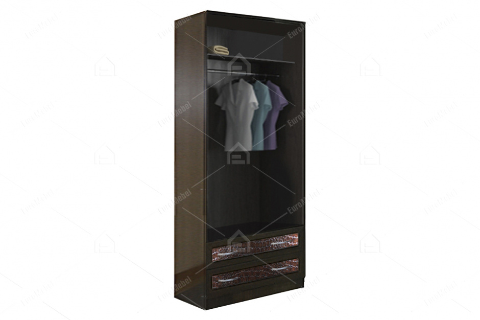 Шкаф для одежды 2Д  (2Д2Я VR-04), модульной системы Кэт 1, Кайман Коричневый, Диал (Россия)
