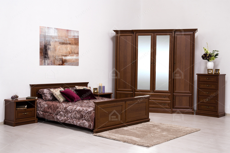 Набор мебели для спальни Людовик NEW 1809, Каштан, MEBEL SERVICE (Украина)
