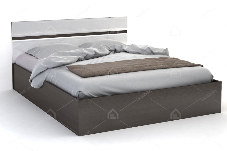 Кровать двуспальная как часть комплекта Вегас, Белый, Стендмебель (Россия)