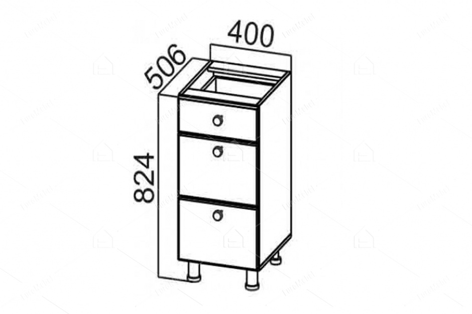 Шкаф-стол 400,3Я как часть комплекта Прованс, Белый, СВ Мебель (Россия)