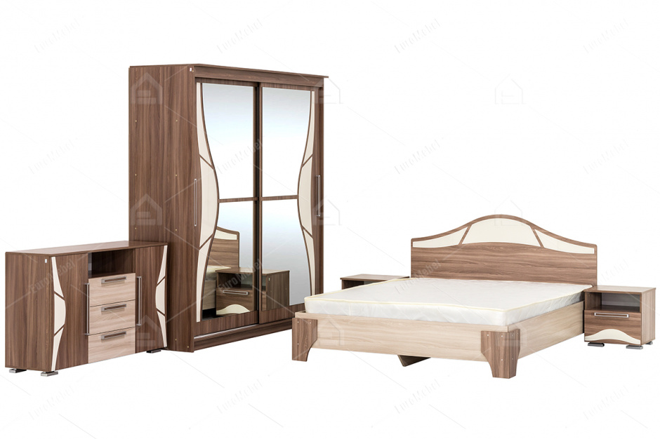 Комплект мебели для спальни Лагуна 5, Ясень Шимо светлый, СВ Мебель(Россия)