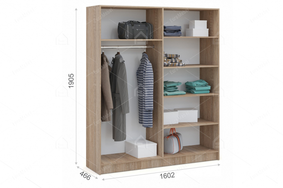 Шкаф для одежды 4Д  как часть комплекта Алена, Белый, Империал (Россия)