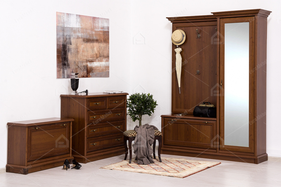Набор мебели для прихожей Людовик NEW 1815, Каштан, MEBEL SERVICE (Украина)